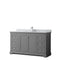 Wyndham Avery 60" Single Bathroom Vanity In Dark Gray White Carrara Marble Countertop Undermount Square Sink And No Mirror WCV232360SKGCMUNSMXX