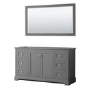 Wyndham Avery 60" Single Bathroom Vanity In Dark Gray No Countertop No Sink And 58" Mirror WCV232360SKGCXSXXM58