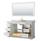 Wyndham Avery 60" Single Bathroom Vanity In White White Carrara Marble Countertop Undermount Oval Sink Brushed Gold Trims and 58" Mirror WCV232360SWGCMUNOM58