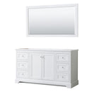 Wyndham Avery 60" Single Bathroom Vanity In White No Countertop No Sink And 58" Mirror WCV232360SWHCXSXXM58