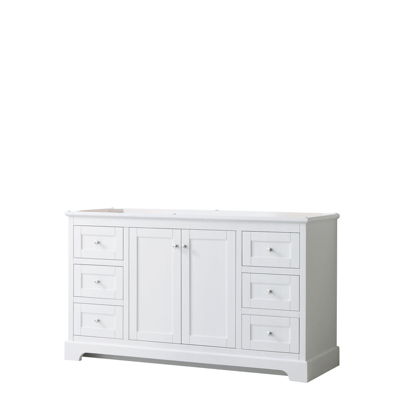 Wyndham Avery 60" Single Bathroom Vanity In White No Countertop No Sink And No Mirror WCV232360SWHCXSXXMXX