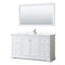 Wyndham Avery 60" Single Bathroom Vanity In White White Cultured Marble Countertop Undermount Square Sink And 58" Mirror WCV232360SWHWCUNSM58