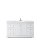 Wyndham Avery 60" Single Bathroom Vanity In White White Cultured Marble Countertop Undermount Square Sink and No Mirror WCV232360SWHWCUNSMXX