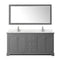 Wyndham Avery 72" Double Bathroom Vanity In Dark Gray Light-Vein Carrara Cultured Marble Countertop Undermount Square Sinks and No Mirror WCV232372DKGC2UNSMXX