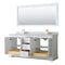 Wyndham Avery 72" Double Bathroom Vanity In White White Carrara Marble Countertop Undermount Square Sinks Brushed Gold Trims and No Mirror WCV232372DWGCMUNSMXX