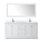 Wyndham Avery 72" Double Bathroom Vanity In White White Cultured Marble Countertop Undermount Square Sinks and No Mirror WCV232372DWHWCUNSMXX