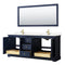 Wyndham Avery 80" Double Bathroom Vanity In Dark Blue Light-Vein Carrara Cultured Marble Countertop Undermount Square Sinks and 70" Mirror WCV232380DBLC2UNSM70