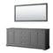 Wyndham Avery 80" Double Bathroom Vanity In Dark Gray No Countertop No Sinks And 70" Mirror WCV232380DKGCXSXXM70