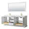 Wyndham Avery 80" Double Bathroom Vanity In White Light-Vein Carrara Cultured Marble Countertop Undermount Square Sinks Brushed Gold Trims and No Mirror WCV232380DWGC2UNSMXX