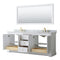 Wyndham Avery 80" Double Bathroom Vanity In White White Carrara Marble Countertop Undermount Oval Sinks Brushed Gold Trims and No Mirror WCV232380DWGCMUNOMXX