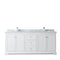 Wyndham Avery 80" Double Bathroom Vanity In White White Carrara Marble Countertop Undermount Square Sinks and No Mirror WCV232380DWHCMUNSMXX