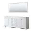 Wyndham Avery 80" Double Bathroom Vanity In White No Countertop No Sinks And 70" Mirror WCV232380DWHCXSXXM70