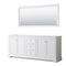 Wyndham Avery 80" Double Bathroom Vanity In White No Countertop No Sinks And 70" Mirror WCV232380DWHCXSXXM70