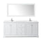 Wyndham Avery 80" Double Bathroom Vanity In White White Cultured Marble Countertop Undermount Square Sinks and No Mirror WCV232380DWHWCUNSMXX