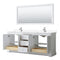 Wyndham Avery 80" Double Bathroom Vanity In White White Cultured Marble Countertop Undermount Square Sinks and No Mirror WCV232380DWHWCUNSMXX