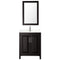 Wyndham Daria 30" Single Bathroom Vanity In Dark Espresso Light-Vein Carrara Cultured Marble Countertop Undermount Square Sink and 24" Mirror WCV252530SDEC2UNSM24