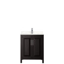 Wyndham Daria 30" Single Bathroom Vanity In Dark Espresso Light-Vein Carrara Cultured Marble Countertop Undermount Square Sink and No Mirror WCV252530SDEC2UNSMXX