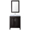 Wyndham Daria 30" Single Bathroom Vanity In Dark Espresso White Carrara Marble Countertop Undermount Square Sink and 24" Mirror WCV252530SDECMUNSM24