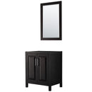 Wyndham Daria 30" Single Bathroom Vanity In Dark Espresso No Countertop No Sink And 24" Mirror WCV252530SDECXSXXM24