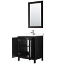 Wyndham Daria 30" Single Bathroom Vanity In Dark Espresso White Cultured Marble Countertop Undermount Square Sink and 24" Mirror WCV252530SDEWCUNSM24