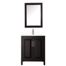 Wyndham Daria 30" Single Bathroom Vanity In Dark Espresso White Cultured Marble Countertop Undermount Square Sink and Medicine Cabinet WCV252530SDEWCUNSMED