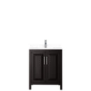 Wyndham Daria 30" Single Bathroom Vanity In Dark Espresso White Cultured Marble Countertop Undermount Square Sink and No Mirror WCV252530SDEWCUNSMXX