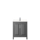 Wyndham Daria 30" Single Bathroom Vanity In Dark Gray Light-Vein Carrara Cultured Marble Countertop Undermount Square Sink and No Mirror WCV252530SKGC2UNSMXX