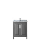 Wyndham Daria 30" Single Bathroom Vanity In Dark Gray White Carrara Marble Countertop Undermount Square Sink and No Mirror WCV252530SKGCMUNSMXX