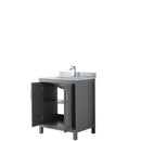 Wyndham Daria 30" Single Bathroom Vanity In Dark Gray White Carrara Marble Countertop Undermount Square Sink and No Mirror WCV252530SKGCMUNSMXX