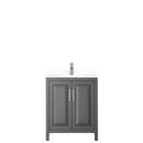 Wyndham Daria 30" Single Bathroom Vanity In Dark Gray White Cultured Marble Countertop Undermount Square Sink and No Mirror WCV252530SKGWCUNSMXX