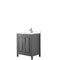 Wyndham Daria 30" Single Bathroom Vanity In Dark Gray White Cultured Marble Countertop Undermount Square Sink And No Mirror WCV252530SKGWCUNSMXX