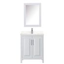 Wyndham Daria 30" Single Bathroom Vanity In White Light-Vein Carrara Cultured Marble Countertop Undermount Square Sink and Medicine Cabinet WCV252530SWHC2UNSMED