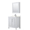 Wyndham Daria 30" Single Bathroom Vanity In White Light-Vein Carrara Cultured Marble Countertop Undermount Square Sink And Medicine Cabinet WCV252530SWHC2UNSMED