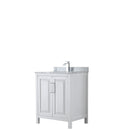 Wyndham Daria 30" Single Bathroom Vanity In White White Carrara Marble Countertop Undermount Square Sink And No Mirror WCV252530SWHCMUNSMXX