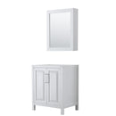 Wyndham Daria 30" Single Bathroom Vanity In White No Countertop No Sink And Medicine Cabinet WCV252530SWHCXSXXMED