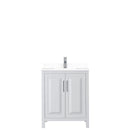 Wyndham Daria 30" Single Bathroom Vanity In White White Cultured Marble Countertop Undermount Square Sink and No Mirror WCV252530SWHWCUNSMXX