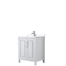 Wyndham Daria 30" Single Bathroom Vanity In White White Cultured Marble Countertop Undermount Square Sink And No Mirror WCV252530SWHWCUNSMXX