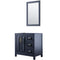 Wyndham Daria 36" Single Bathroom Vanity In Dark Blue No Countertop No Sink And 24" Mirror WCV252536SBLCXSXXM24