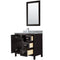 Wyndham Daria 36" Single Bathroom Vanity In Dark Espresso White Carrara Marble Countertop Undermount Square Sink and 24" Mirror WCV252536SDECMUNSM24