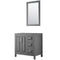 Wyndham Daria 36" Single Bathroom Vanity In Dark Gray No Countertop No Sink And 24" Mirror WCV252536SKGCXSXXM24