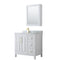 Wyndham Daria 36" Single Bathroom Vanity In White White Carrara Marble Countertop Undermount Square Sink Brushed Gold Trims And Medicine Cabinet WCV252536SWGCMUNSMED