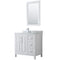 Wyndham Daria 36" Single Bathroom Vanity In White White Carrara Marble Countertop Undermount Square Sink And 24" Mirror WCV252536SWHCMUNSM24