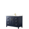 Wyndham Daria 48" Single Bathroom Vanity In Dark Blue Light-Vein Carrara Cultured Marble Countertop Undermount Square Sink And No Mirror WCV252548SBLC2UNSMXX