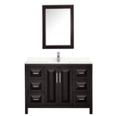 Wyndham Daria 48" Single Bathroom Vanity In Dark Espresso Light-Vein Carrara Cultured Marble Countertop Undermount Square Sink and Medicine Cabinet WCV252548SDEC2UNSMED