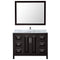 Wyndham Daria 48" Single Bathroom Vanity In Dark Espresso White Carrara Marble Countertop Undermount Square Sink and 46" Mirror WCV252548SDECMUNSM46