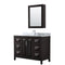 Wyndham Daria 48" Single Bathroom Vanity In Dark Espresso White Carrara Marble Countertop Undermount Square Sink And Medicine Cabinet WCV252548SDECMUNSMED