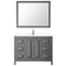 Wyndham Daria 48" Single Bathroom Vanity In Dark Gray Light-Vein Carrara Cultured Marble Countertop Undermount Square Sink and 46" Mirror WCV252548SKGC2UNSM46