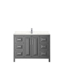 Wyndham Daria 48" Single Bathroom Vanity In Dark Gray Light-Vein Carrara Cultured Marble Countertop Undermount Square Sink and No Mirror WCV252548SKGC2UNSMXX