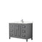 Wyndham Daria 48" Single Bathroom Vanity In Dark Gray Light-Vein Carrara Cultured Marble Countertop Undermount Square Sink And No Mirror WCV252548SKGC2UNSMXX