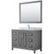 Wyndham Daria 48" Single Bathroom Vanity In Dark Gray White Carrara Marble Countertop Undermount Square Sink And 46" Mirror WCV252548SKGCMUNSM46